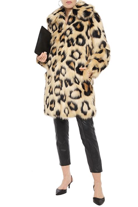 michael kors leopard faux fur short coat|michael kors leopard trench coat.